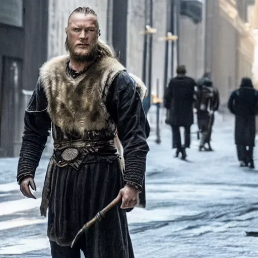 Image similar to ragnar lothbrok in wallstreet,