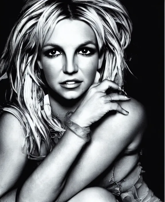 Prompt: britney spears by thomas ruff
