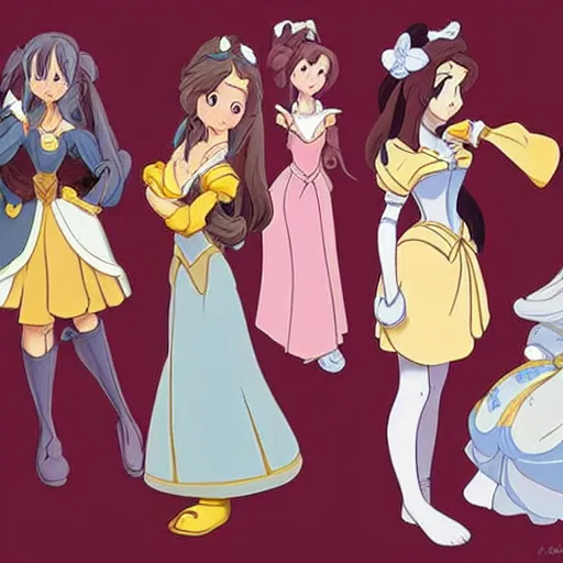 Image similar to [ disney's belle ] in isekai style