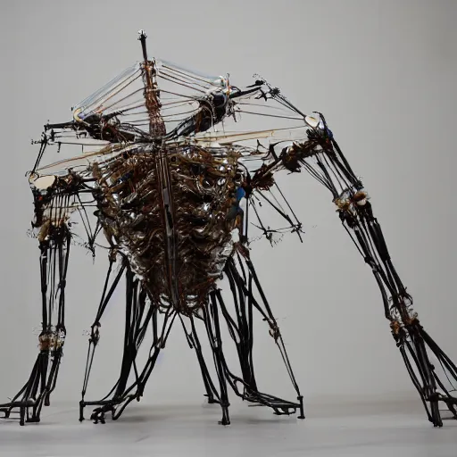 Image similar to a biomechanical cyber strandbeest by theo jansen