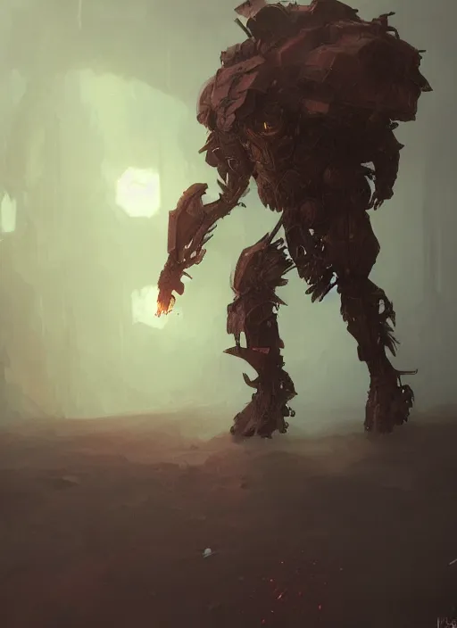 Image similar to a photorealistic dramatic hyperrealistic render of an armored fire golem by wlop, greg rutkowski, alphonse mucha, beautiful dynamic dramatic dark moody lighting, shadows, cinematic atmosphere, artstation, concept design art, octane render, 8 k