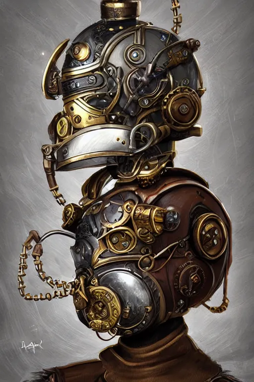 Image similar to steampunk helmet fantasy art mask robot ninja stylized digital illustration sharp focus, elegant intricate digital painting artstation concept art global illumination ray tracing advanced technology chaykin howard and campionpascale and cooke darwyn and davis jack