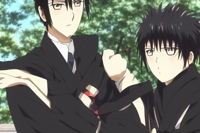 Prompt: hijikata toushirou, anime, short black hair, kyoto animation