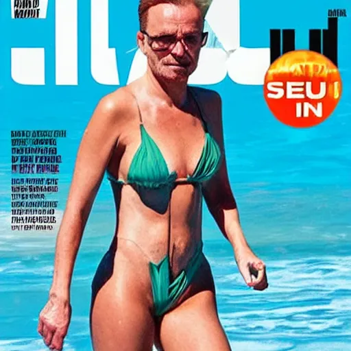 Image similar to Walter White on the cover of Swimsuit Illustrated (2020)