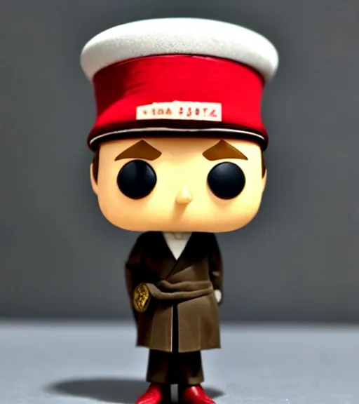 Prompt: NEW 'ataturk wearing fez' funko pop still sealed in box, ebay listing