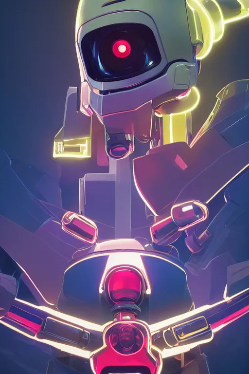 Image similar to metabots medabots medarotto medarot robot minimalist comics helmet mask neon cybereye, behance hd by jesper ejsing, by rhads, makoto shinkai and lois van baarle, ilya kuvshinov, rossdraws global illumination ray tracing hdr radiating a glowing aura