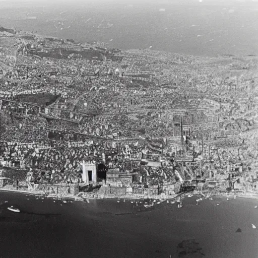 Image similar to an aerial photo of bombed italy