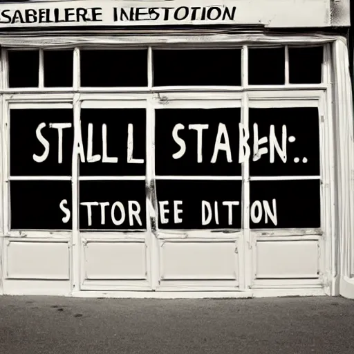 Prompt: a store front that has the word ‘stable diffusion’ written on it