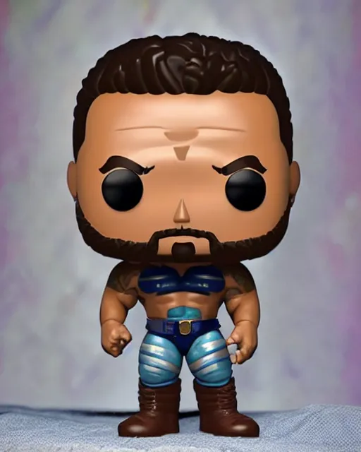 Image similar to A Dwayne Johnson Funko Pop. Photographic, photography