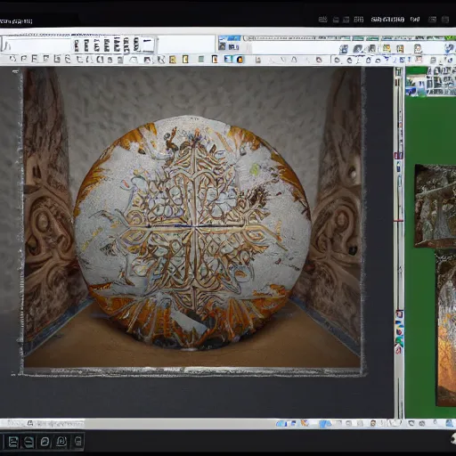 Image similar to slavic north ornaments in 3 d, hyper realistic render, ray tracing, cinema lighting, unreal engine