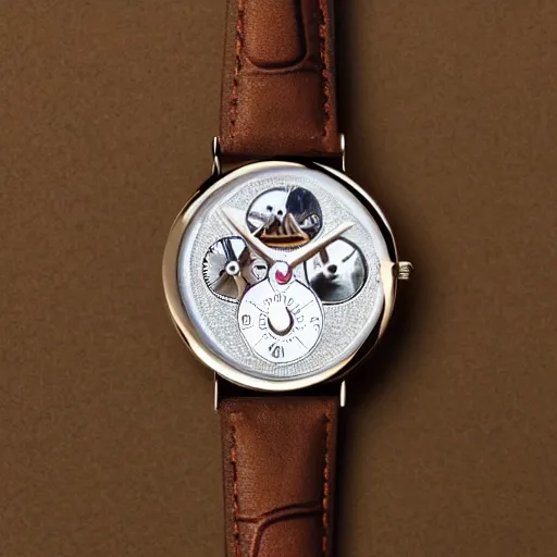 Image similar to a mirror watch with 3 faces and 3 watch bodies