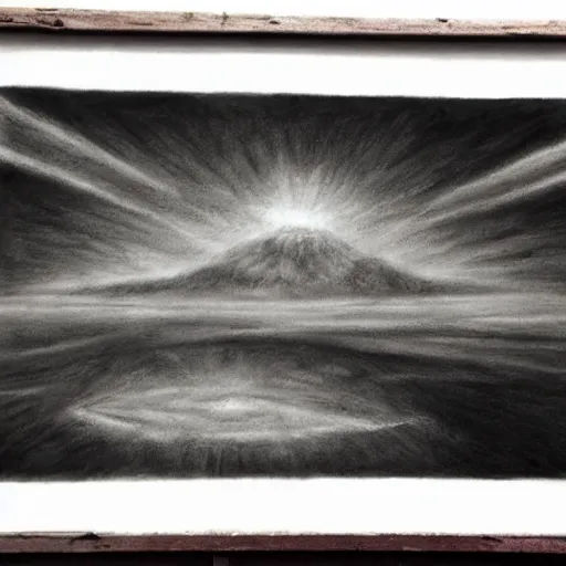 Image similar to surrealism charcoal drawing of the end of the world., horror,
