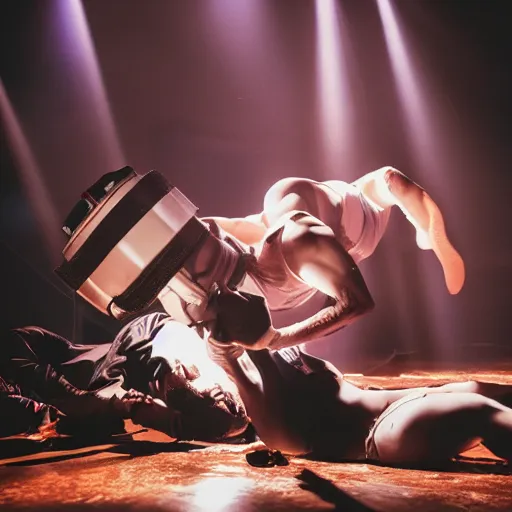 Image similar to studio photography of an idol getting smashed into pieces, dramatic lighting