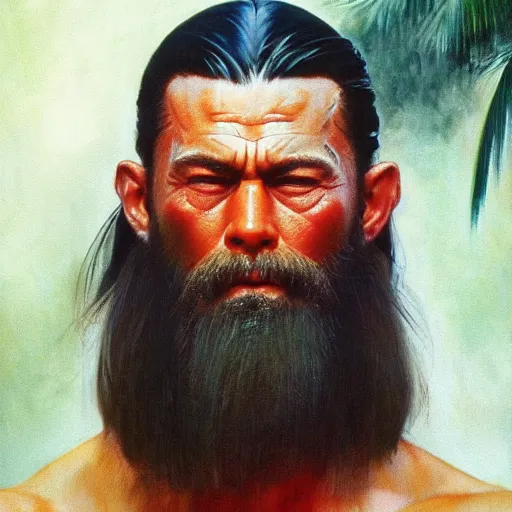 Prompt: ultra realistic portrait painting of forest gump as ryu, art by frank frazetta, 4 k, ultra realistic, highly detailed, epic lighting