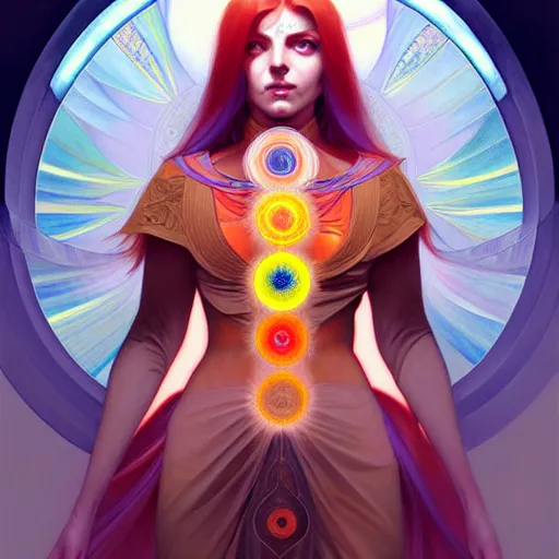 Image similar to chakra diagram, sacral chakra, detailed, elegant, highly detailed, digital painting, artstation, concept art, smooth, sharp focus, illustration, art by Krenz Cushart and Artem Demura and alphonse mucha