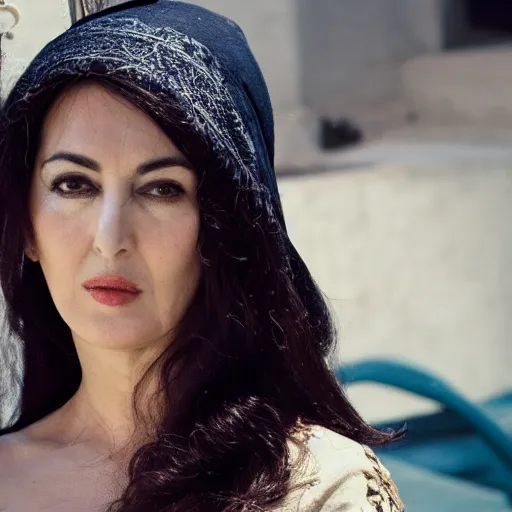 Image similar to Monica Bellucci as an Iranian woman, hyperdetailed, 4k, DSLR photograph