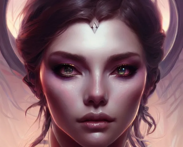 Image similar to eye makeup design, deep focus, d & d, fantasy, intricate, elegant, highly detailed, digital painting, artstation, concept art, matte, sharp focus, illustration, hearthstone, art by artgerm and greg rutkowski and alphonse mucha