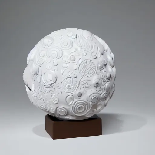 Prompt: the universe, fine colored ceramic sculpture, white background, ambient occlusion