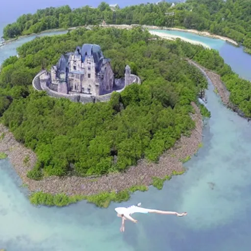 Image similar to Huge airborne island with a castle on top