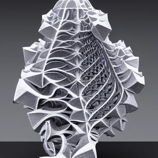 Prompt: an intricate and highly detailed 3d sculpture of a fractal made of abelsonite