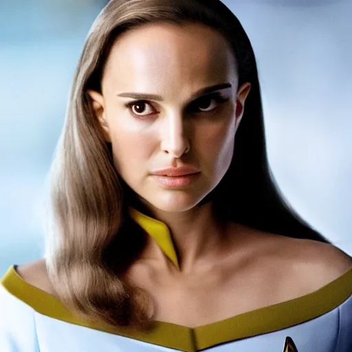 Prompt: Natalie Portman in Star Trek, (EOS 5DS R, ISO100, f/8, 1/125, 84mm, prime lense)