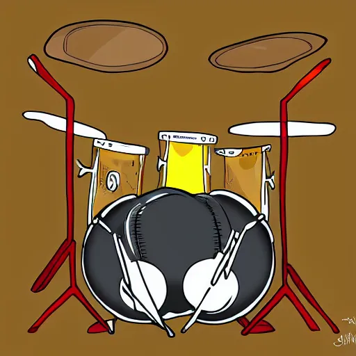 Image similar to snail plays drums, Digital Art