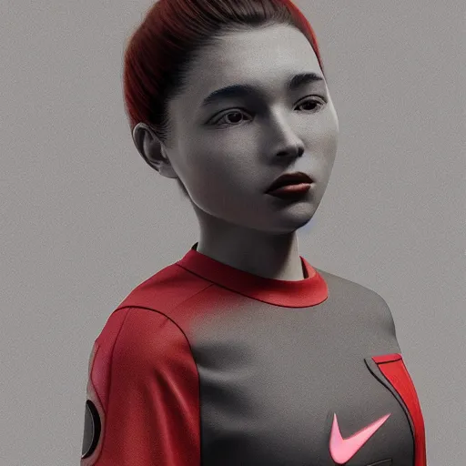 Prompt: abstract 3d female in a modern nike suite age 14 by james jean and Jason Chan, rendering, redshift, octane