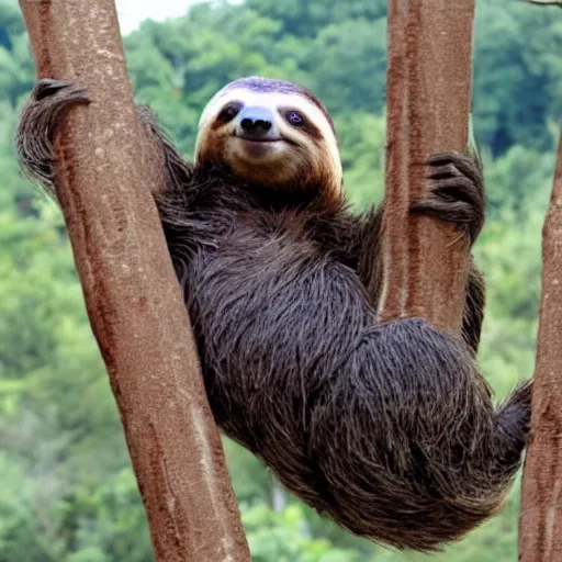 Image similar to A gigantic adorable sloth demands a hug.