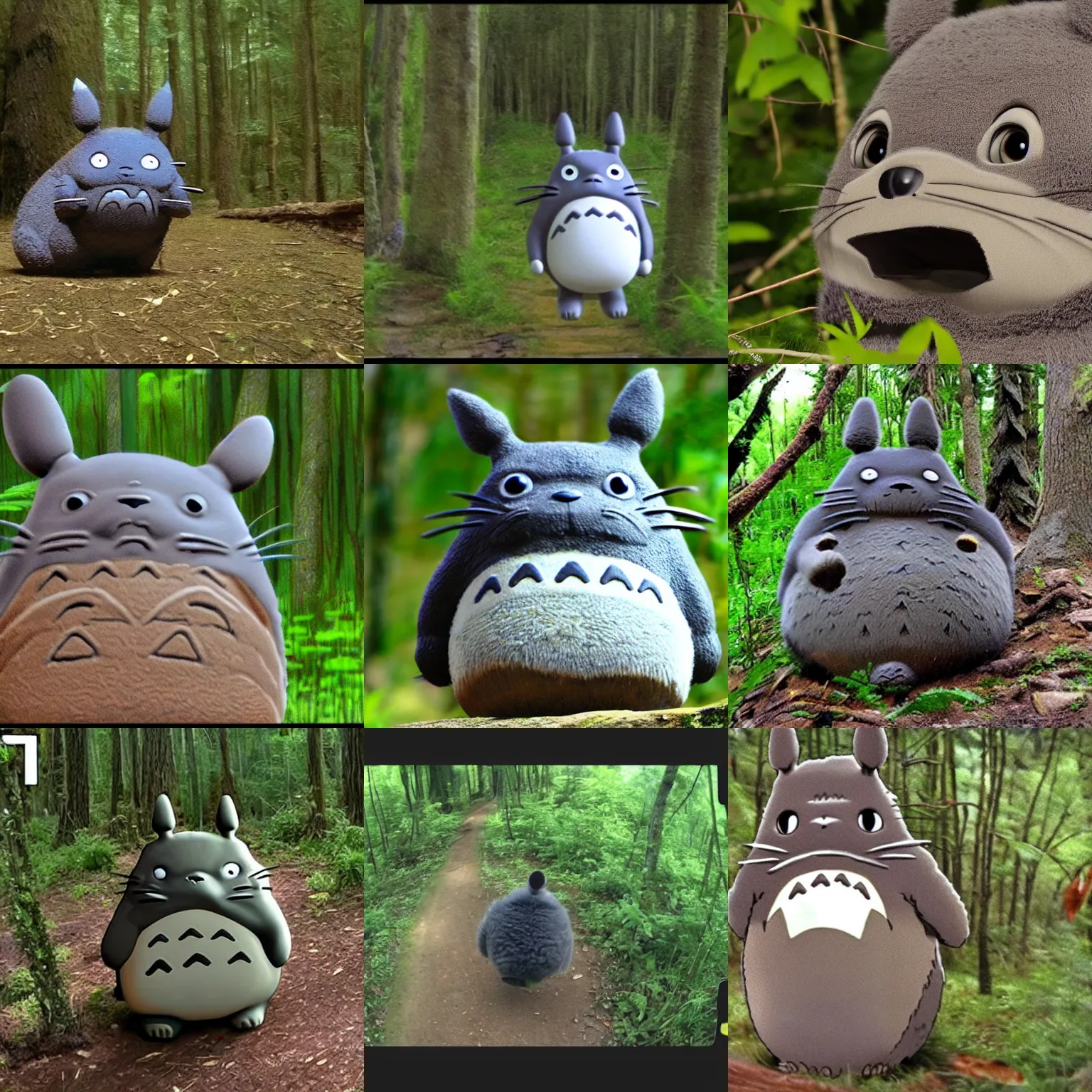 Image similar to trail cam footage of totoro