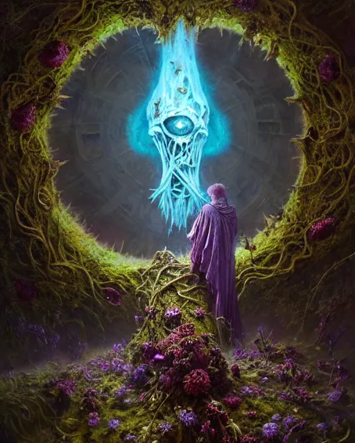 Image similar to the platonic ideal of flowers, rotting, insects and praying of cletus kasady carnage thanos dementor nazgul wild hunt doctor manhattan chtulu mandelbulb spirited away lichen mandala bioshock davinci heavy rain the witcher, d & d, fantasy, ego death, decay, dmt, psilocybin, art by greg rutkowski