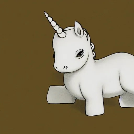 Image similar to Baby unicorn lying in the hand, GHIBLI, realistic style