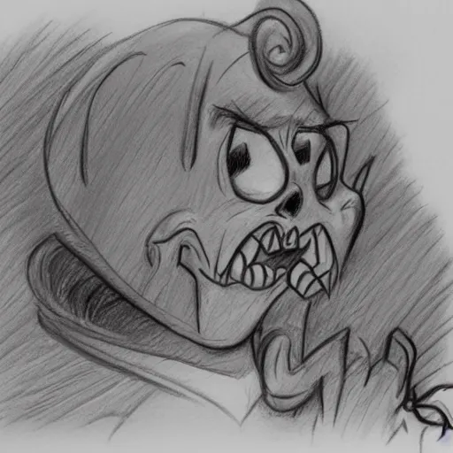 Prompt: 1 1 1 1 milt kahl pencil sketch a lovecraftian zombie horror loomis