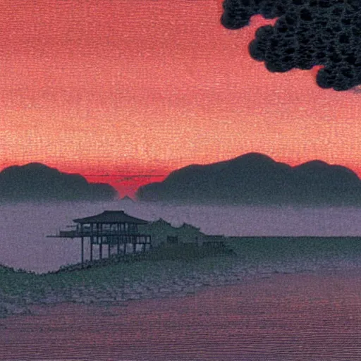 Image similar to the sunrise,UI,Kawase Hasui