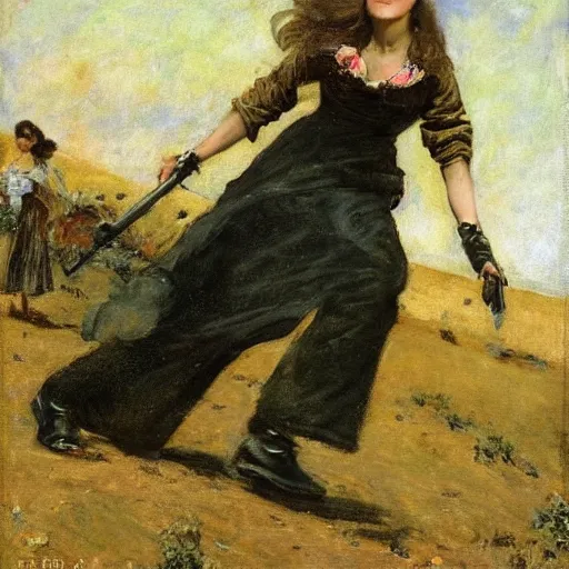 Image similar to action heroine by alfred stevens