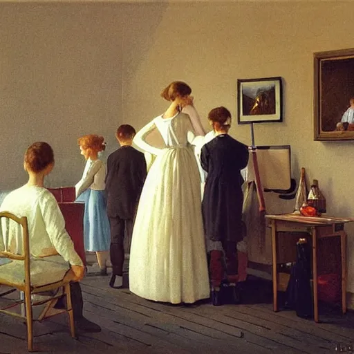 Prompt: a dream birthday party by peter ilsted