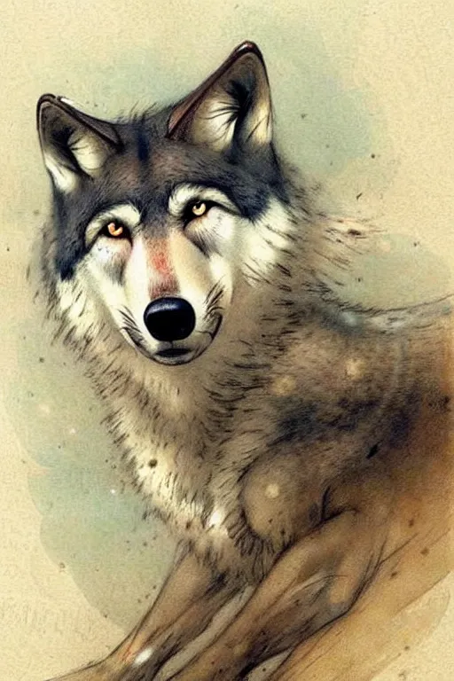 Image similar to (((((1950s wolf . muted colors.))))) by Jean-Baptiste Monge !!!!!!!!!!!!!!!!!!!!!!!!!!!