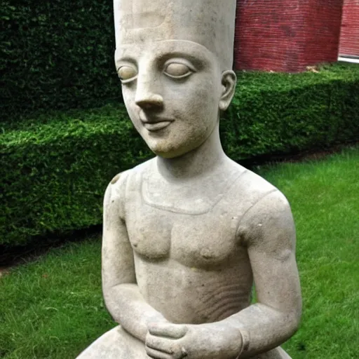 Image similar to an ancient statue of bart simpson