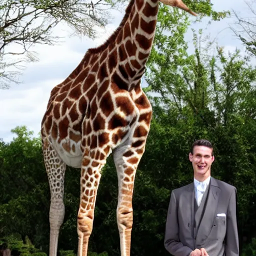 Prompt: giraffe butler