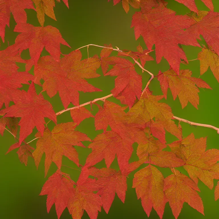 Prompt: a beautiful picture of branch with fantastic leaves with detailed abaxial structure, 8 k resolution