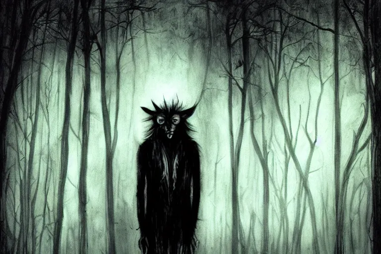 Image similar to mad native american skinwalker in grim forest artwork by ben templesmith