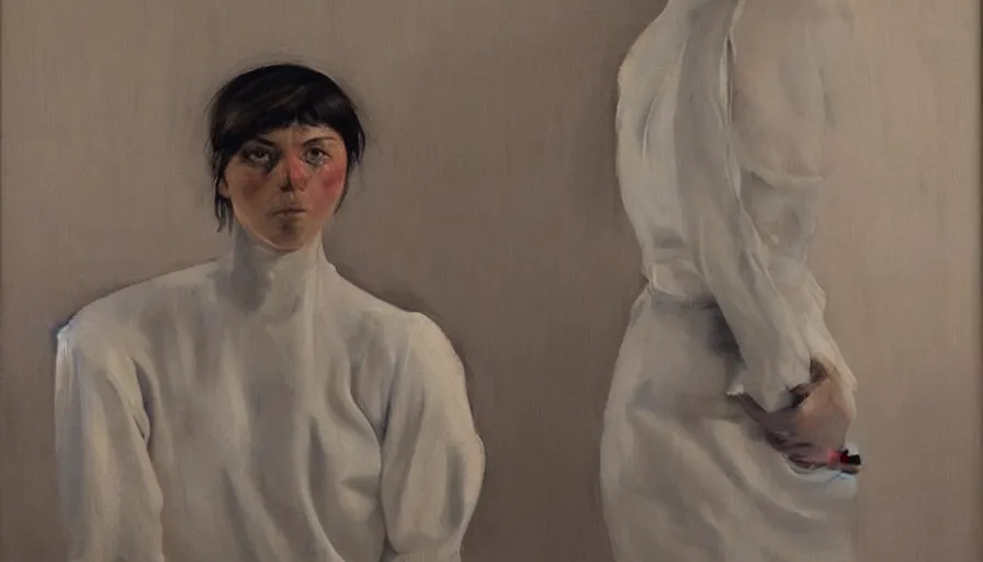 Image similar to painting by borremans, tron, detailed, stunning