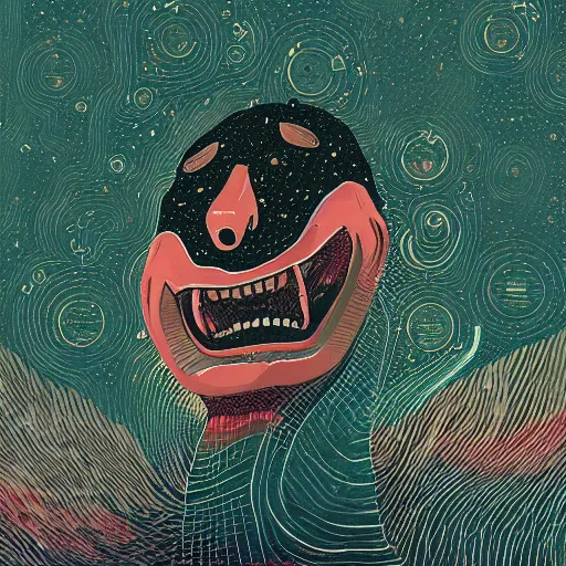 Image similar to illustration of screaming, by Victo Ngai and James Gilleard