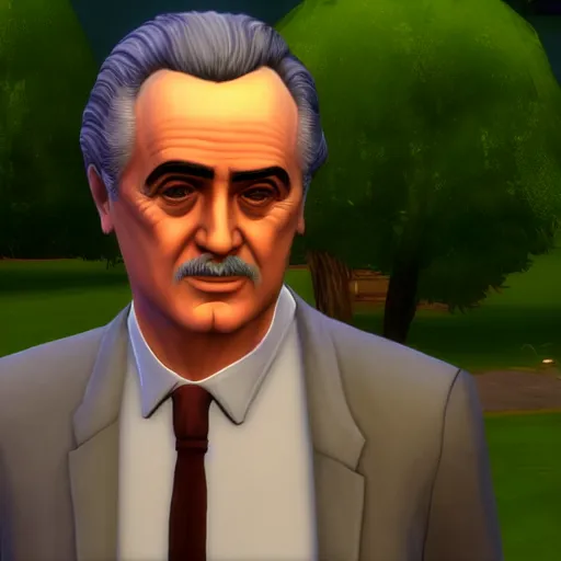 Prompt: Vito Corleone in the Sims 4