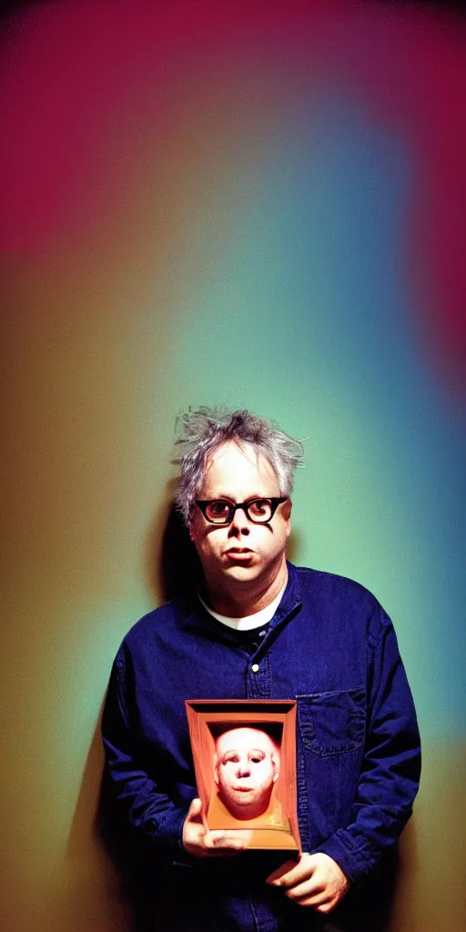 Image similar to award winning photo of marc ribot todd solondz, vivid colors, happy, symmetrical face, beautiful eyes, studio lighting, wide shot art by sally mann & arnold newman