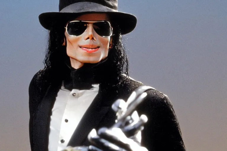 Image similar to michael jackson as agent m with straight fringe hair inside the men in black iii