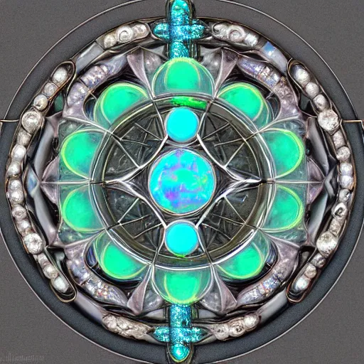 Image similar to opal crystal, orb, jewelry complex sacred geometry, artstation, 8k, magical, elegant, fantasy, highly detailed, art deco, relic, elegant, art noveau