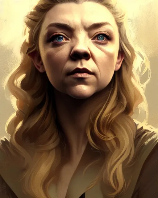 Image similar to natalie dormer, character portrait, portrait, close up, concept art, intricate details, highly detailed by greg rutkowski,