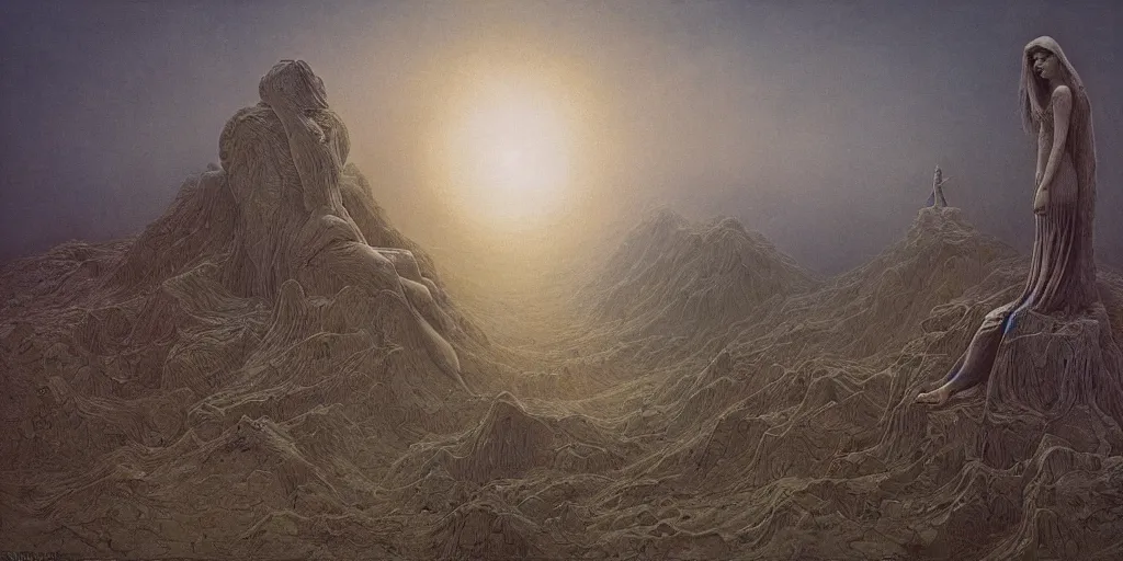 Image similar to Utopia, by Andrei Riabovitchev and Zdzisław Beksiński