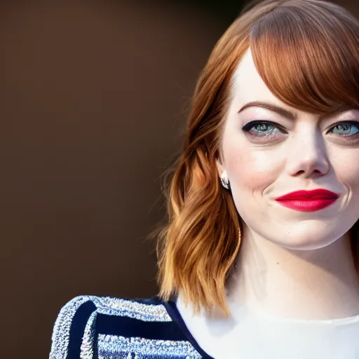 Prompt: Emma Stone wearing way too much makeup, XF IQ4, f/1.4, ISO 200, 1/160s, 8K, RAW, unedited, symmetrical balance, in-frame