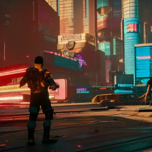 Image similar to Cyberpunk 2077 with two more years of development time, in-game screenshot